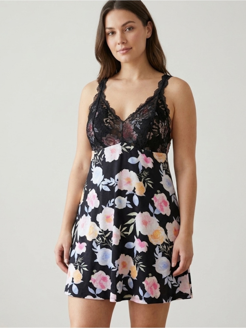 Flora Nikrooz Floral Lace Nightgown Size Large | Coquette Sleepwear | Romantic